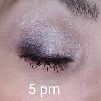 the same reviewer with the eyeshadow still on labeled