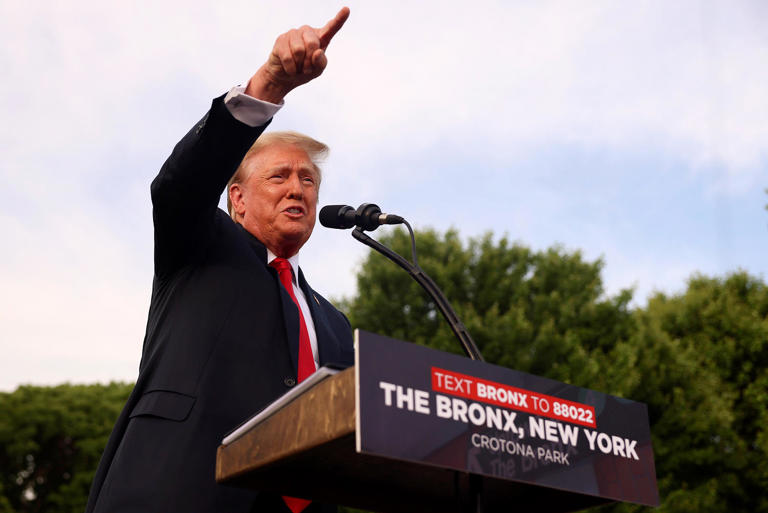 Former President Donald Trump at a rally, Thursday, in the Bronx, New York, on May 23, 2024.