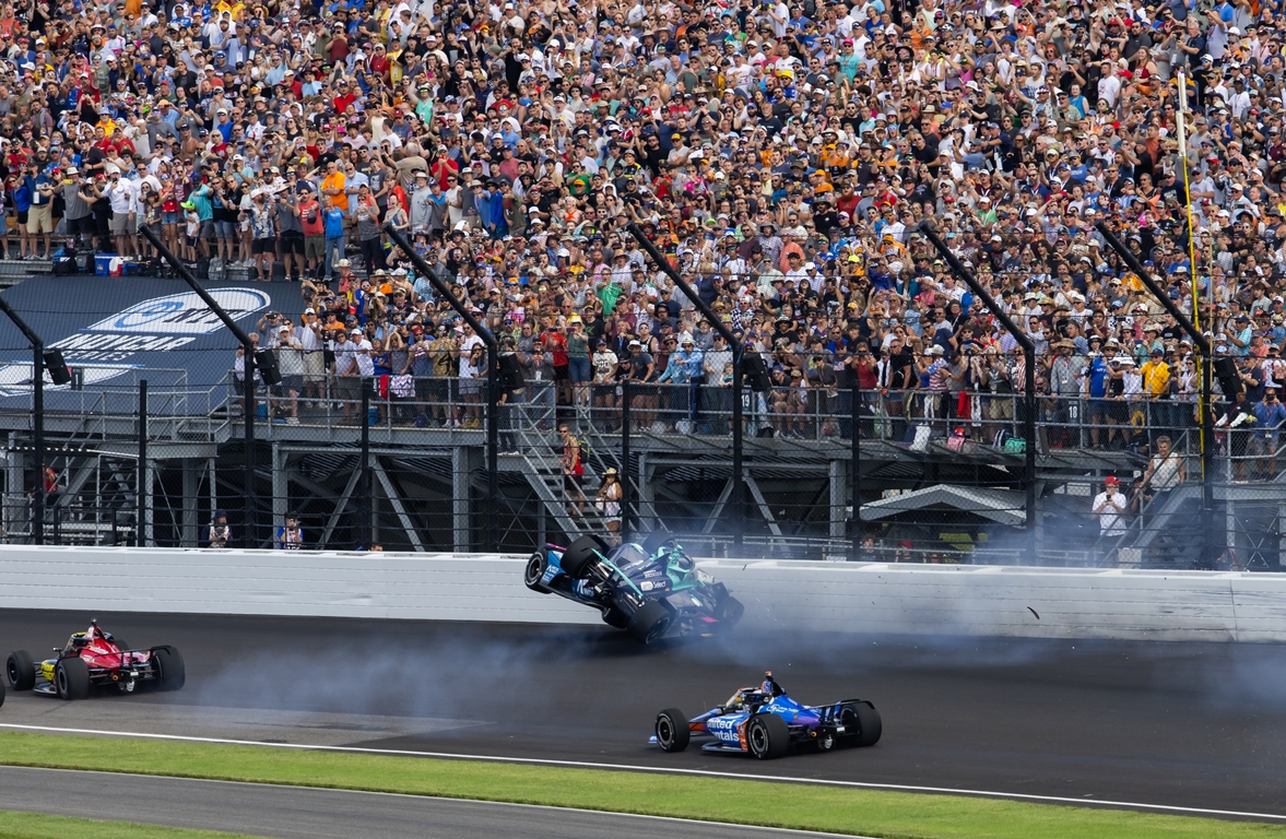 Indy 500 begins after weather delay, immediately halted following first ...