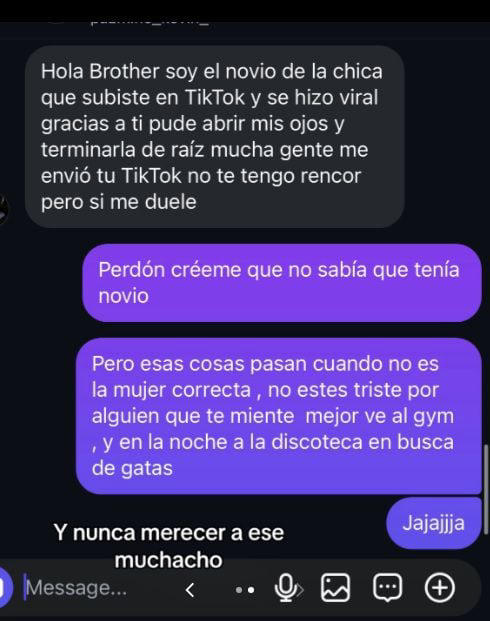 Conversación entre Brins y el exnovio de la chica.