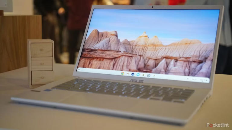 Chromebook on a table. 