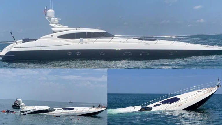 PHOTOS: $1 million, 80-foot luxury sport yacht sinks off Florida coast, 2 rescued