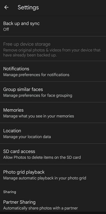 Enable Back Up and Sync from Photos Settings . Screenshot: Saurav Dey/Gotechtor