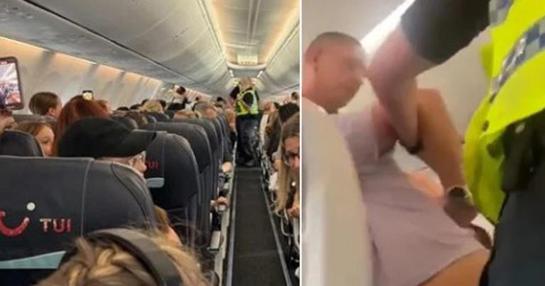 Footage shows the man being dragged off the TUI plane by police (metro.co.uk)