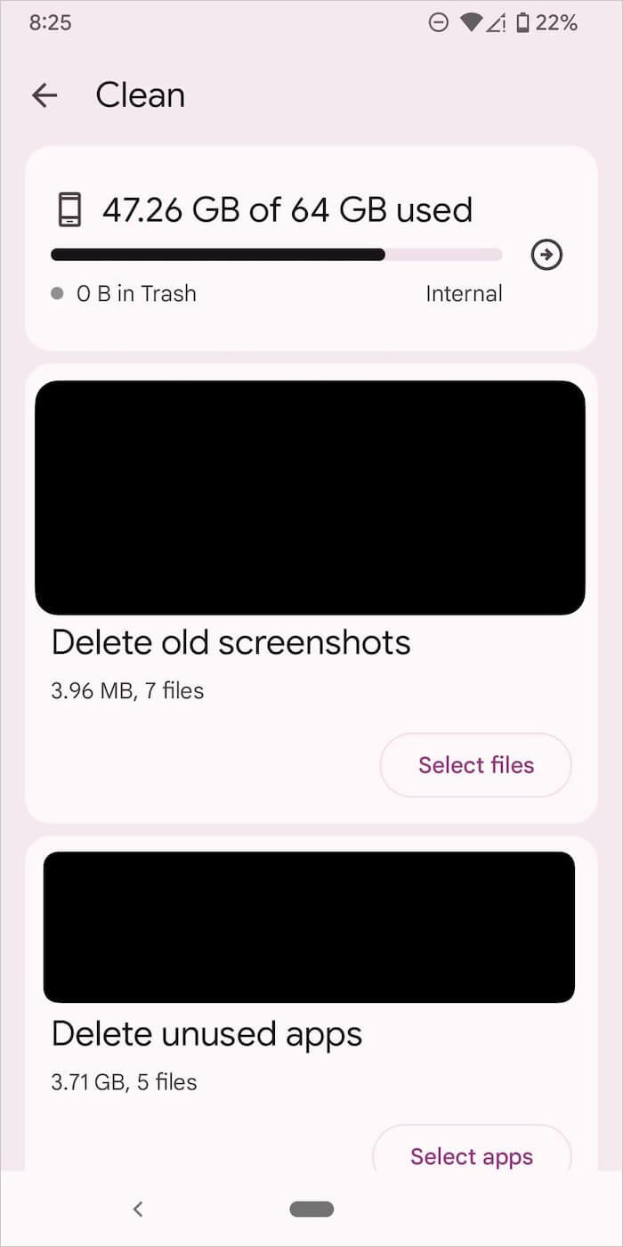 free up space with Android Files app