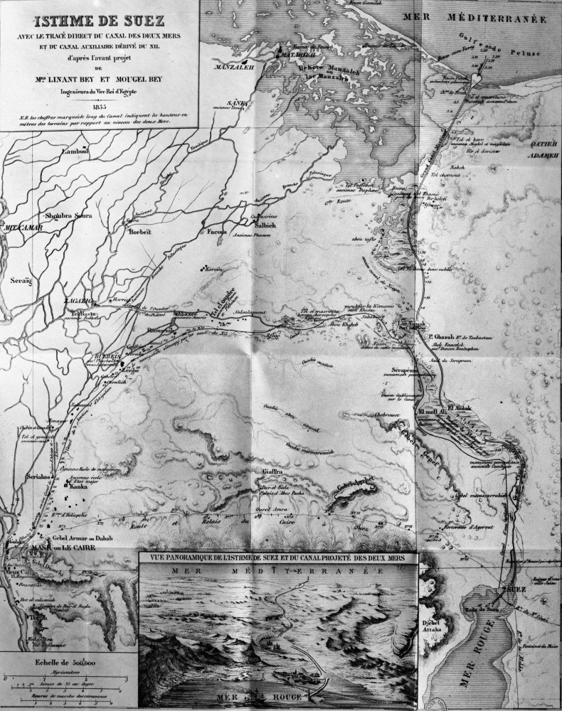 <p>Plans had earlier been drawn up in 1847 by French engineer Louis Maurice Adolphe Linant de Bellefonds (1799–1883), after he had carried out a technical survey on the feasibility of cutting through the Isthmus of Suez.</p><p>You may also like: </p>