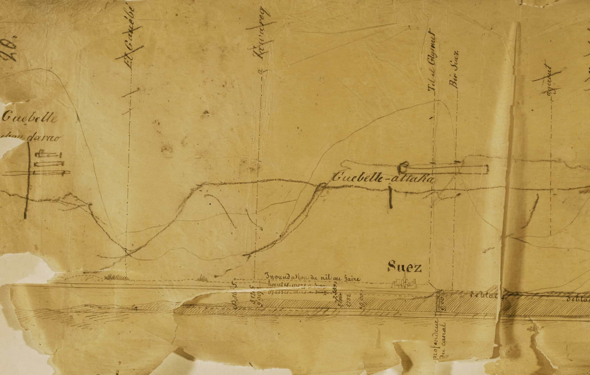 <p>Linant de Bellefonds' pilot study was examined in detail by Austrian railroad pioneer Alois Negrelli (1799–1858). Negrelli's engineering expertise proved invaluable and after he drew up calculations and blueprints (pictured), the project was given the green light. Unfortunately, Negrelli would die of suspected food poisoning just weeks before the establishment of the Suez Canal Company, and just half a year before the works on the canal project were to officially begin.</p>