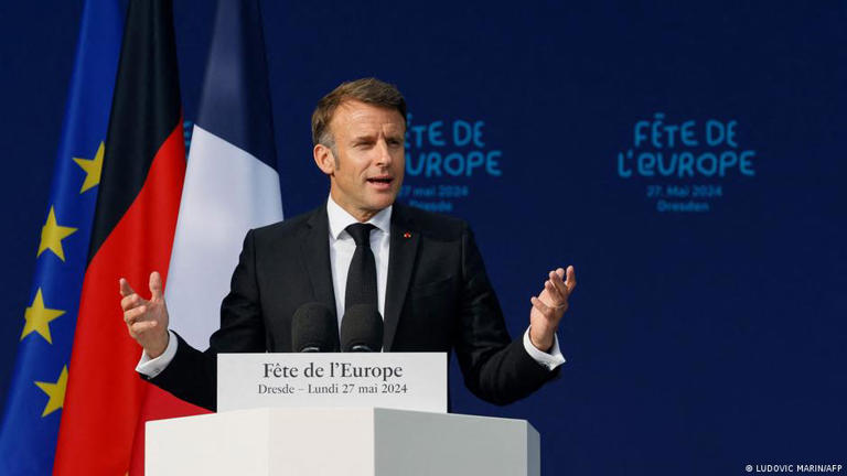Emmanuel Macron called for European unity in Dresden