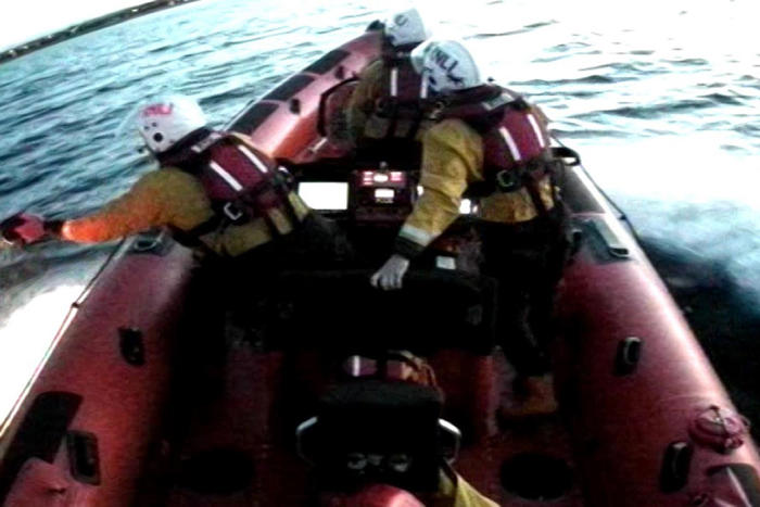 rnli crew switches off engine to hear cries of help in north sea rescue