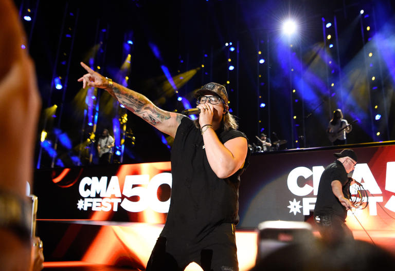 HARDY performs during CMA Fest at Nissan Stadium early in the morning on Saturday, June 10, 2023, in Nashville, Tennessee.