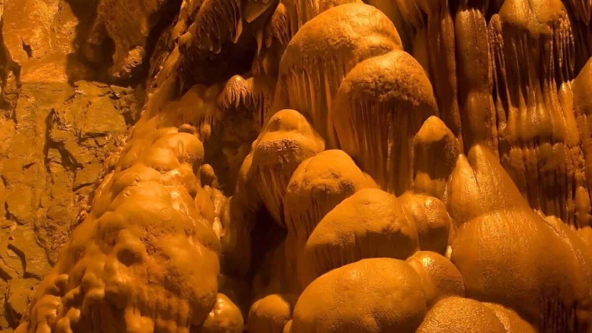 <p>At Moaning Caverns in California, you can descend into the earth on a ten-story spiral staircase made from World War I battleship scrap metal. You can opt for the family-friendly Spiral Tour to explore ancient rock formations and learn about cave history comfortably. </p><p>Or, if you’re up for a real challenge, take on the <a href="https://moaningcaverns.com/cave-tours/">Expedition Crawling and Spelunking Tour</a>—crawling, climbing, and wriggling through narrow passageways with just a headlamp to guide you. </p>