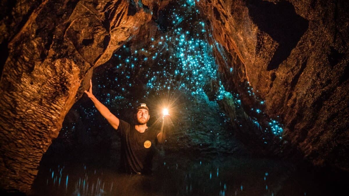 <p>If you’re like me and love adventure, nature, whimsy, or anything little out of the ordinary, you’ll be enchanted by Waitomo Caves. Paddle through these ancient limestone formations, filled with thousands of twinkling glowworms unique to New Zealand. </p><p>The glowworms create a breathtaking starry night effect as you glide silently on a gentle boat ride. Try black water rafting and tube through the dark caves, exploring stalactites, stalagmites, and even underground waterfalls for an extra thrill!</p>