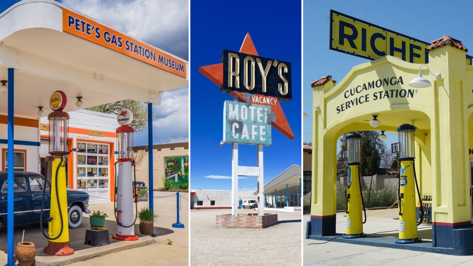 <p>There are attractions for everyone on America's historic Route 66. Some people love the charming motels, some like the diners and cafes, and some love the endless scenery. But there's one other common roadside site that people love: vintage filling stations.</p><p>Route 66 is littered with historic gas stations, and many have been restored, turned into museums or attractions, and even designated historical sites. Here are some of the most popular filling stations that give big Americana vibes.  </p>