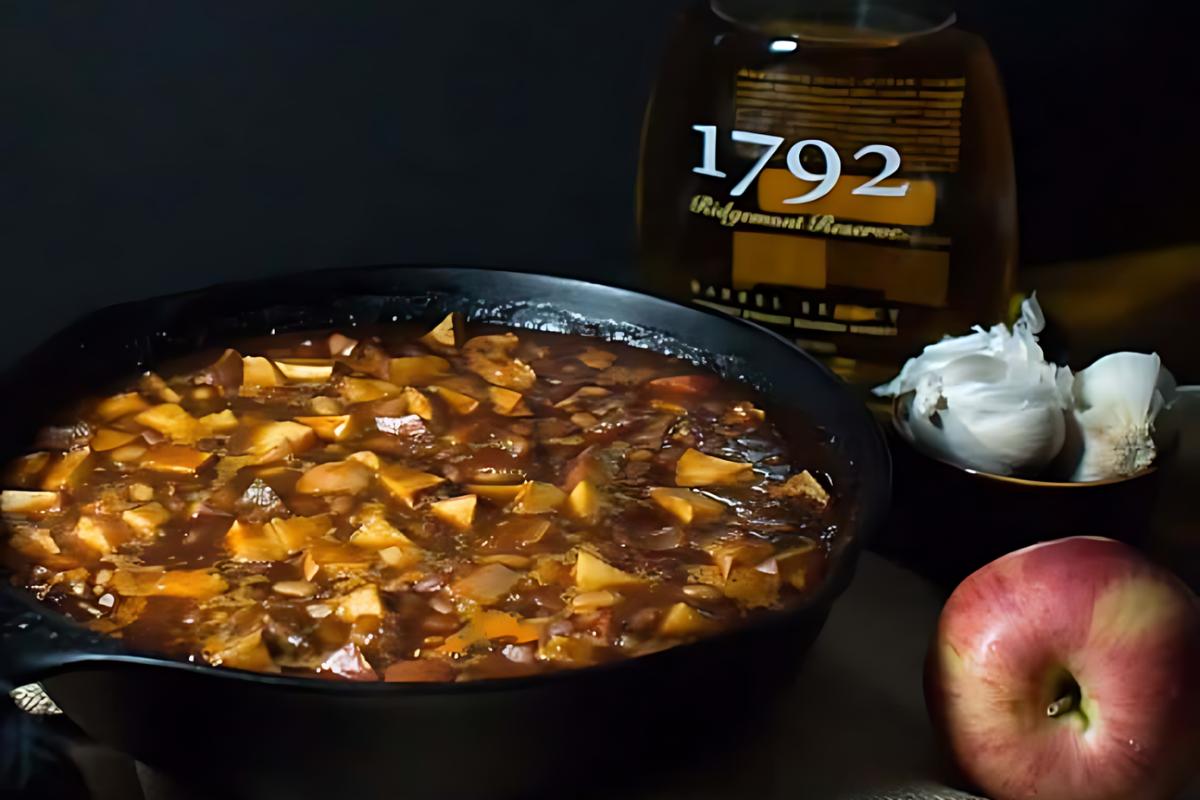 <p>Sweet and savory baked beans with bourbon, maple syrup, bacon, or a smokey BBQ with a hint of cinnamon are the perfect accompaniment for BBQs. They are unique and very easy to make. </p> <p><strong>Get The Full Recipe: <a href="https://intentionalhospitality.com/apples-and-bourbon-baked-beans/">Apples and Bourbon Baked Beans</a></strong></p>