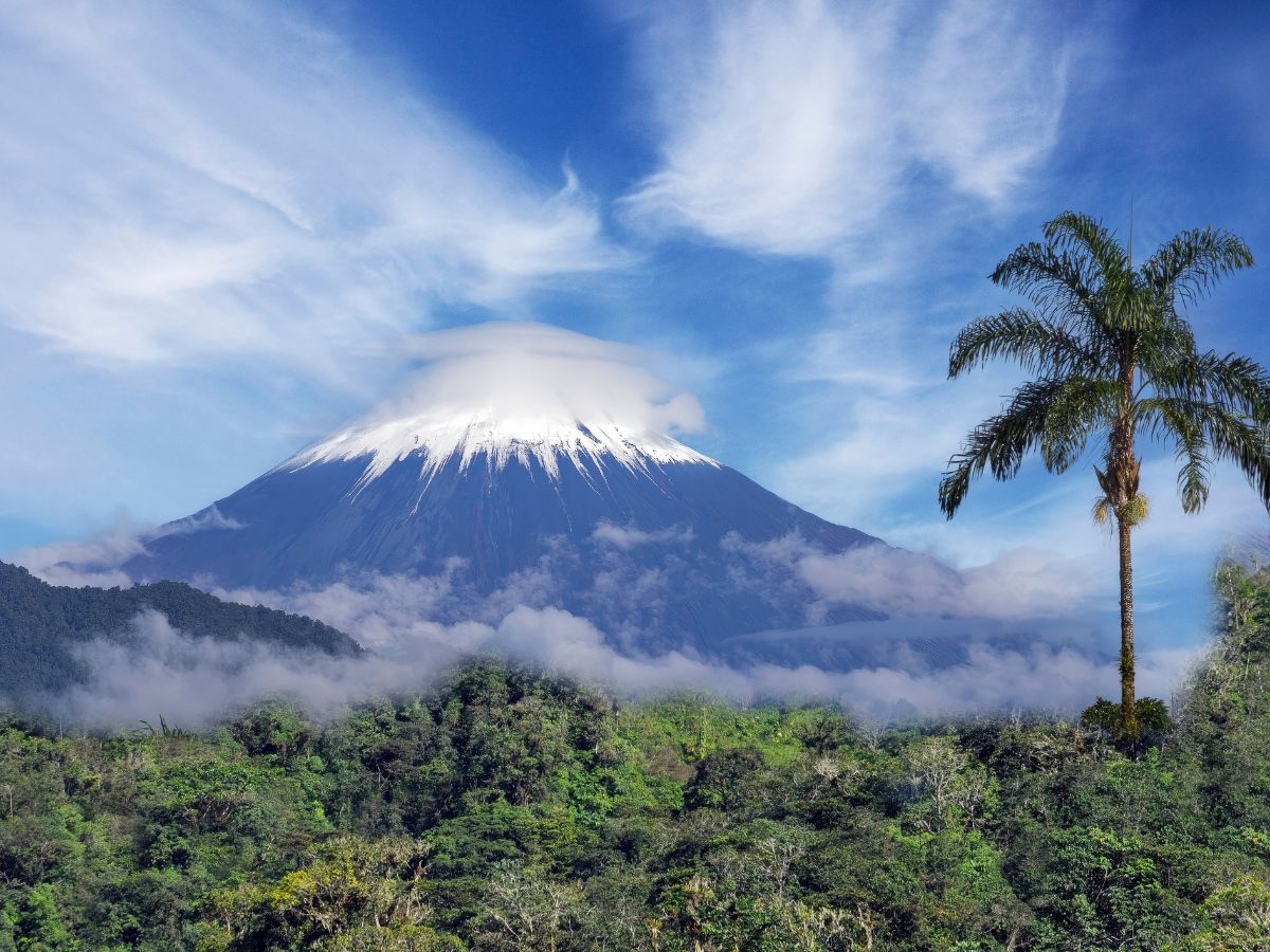 <p>Sangay Volcano, located between the Ecuadorian Andes and the Amazon Rainforest, is one of the country’s most active volcanoes, known for its frequent eruptions and lava flows. Standing at 17,159 feet tall in a remote region, it’s a challenging destination even for experienced climbers and scientists studying its dynamic behavior.</p>