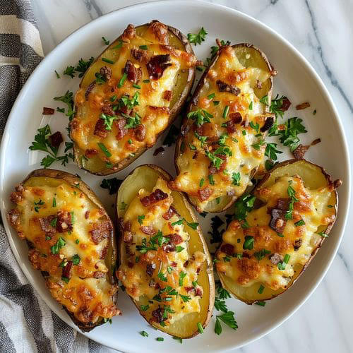 Loaded Twice Baked Fingerling Potatoes