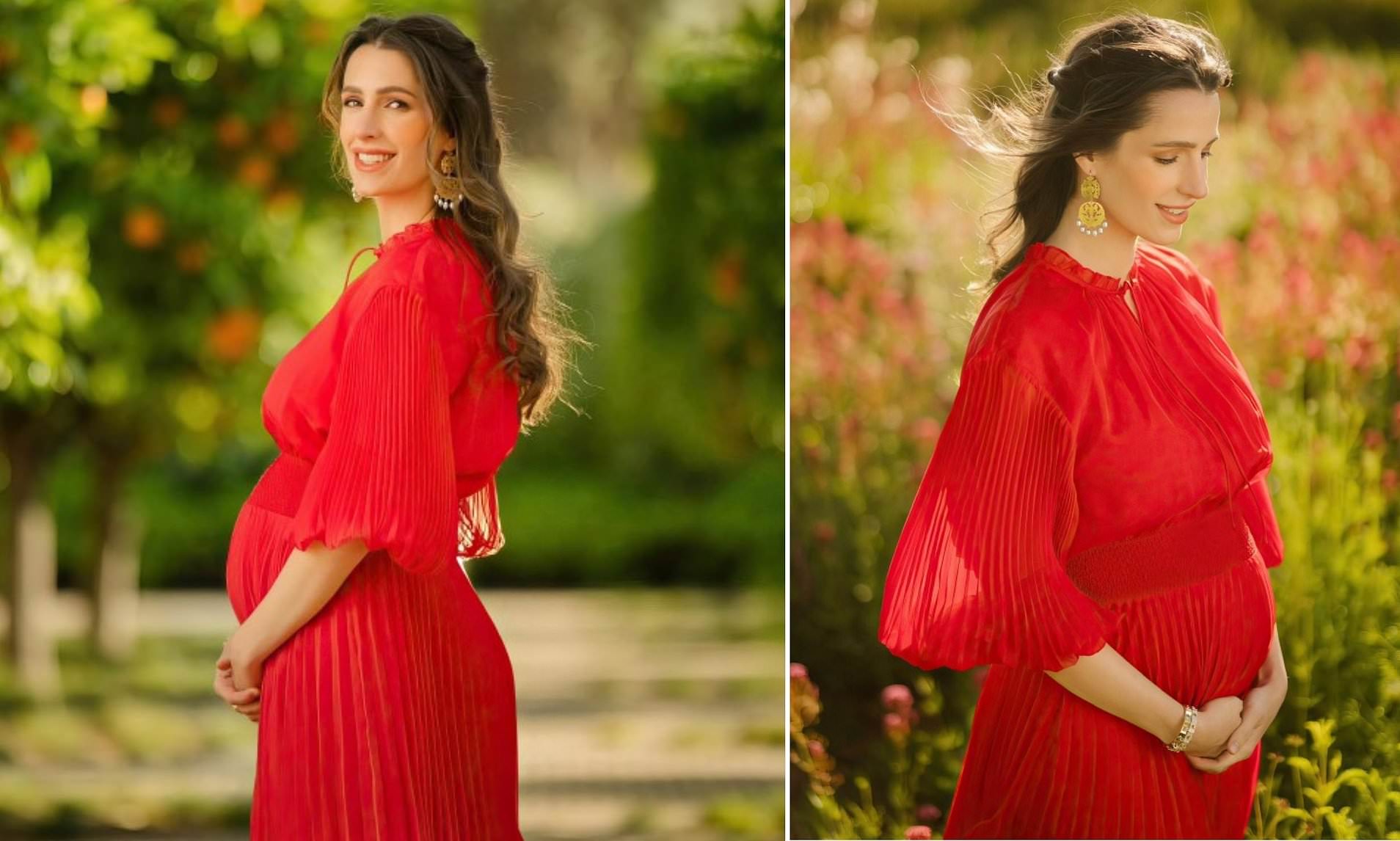 Princess Rajwa Of Jordan Cradles Blossoming Baby Bump In New Portraits