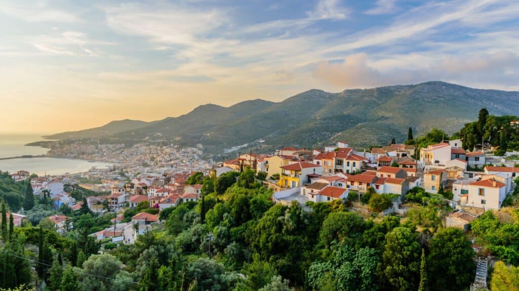 <p>Samos is renowned for its stunning hillside landscapes and Muscat wines. The island’s beauty is evident in the contrast between its emerald forests and ivory sands. It’s a must-visit destination for those who want to witness the island’s natural beauty and taste its famous wines.</p>