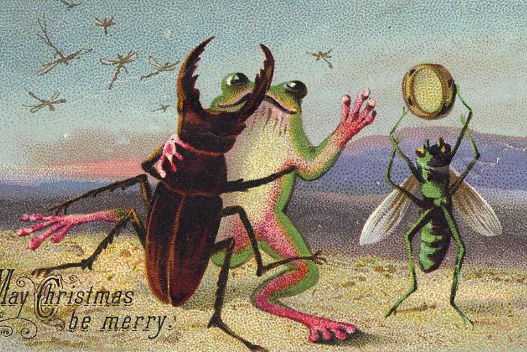 <p>Christmas cards had still not been established as a popular holiday tradition during the 19th century, so the Victorians still hadn't gotten the hang of them yet. This resulted in some rather unusual cards being offered during the holidays, with some of the subjects including dead birds, frightening snowmen, anthropomorphic animals and vegetables, and worse. </p> <p>However, this wasn't considered strange because it was what people found interesting at the time. As described by Penne Restad, author of <i>Christmas in America, </i>"In the 19th century, the iconography of Christmas had not been fully developed as it is now."</p>