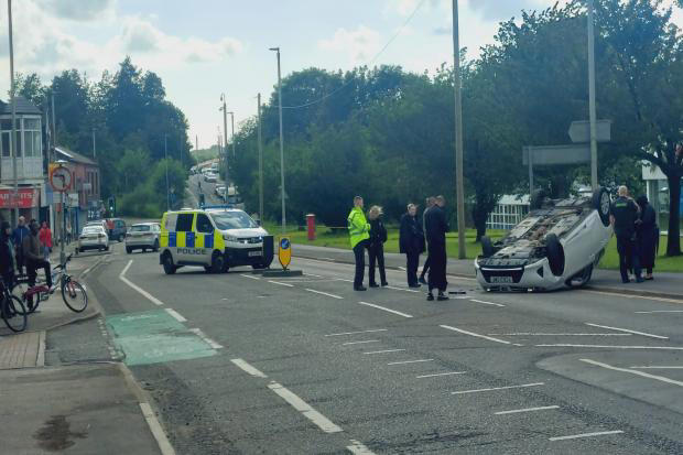 Car Overturns After Rush Hour Crash On Busy Route 8598