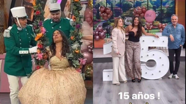 Galilea Montijo celebra su fiesta de cumpleaños con vestido de XV años.