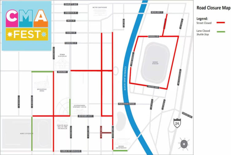 CMA Fest road closures See which downtown Nashville streets are closed