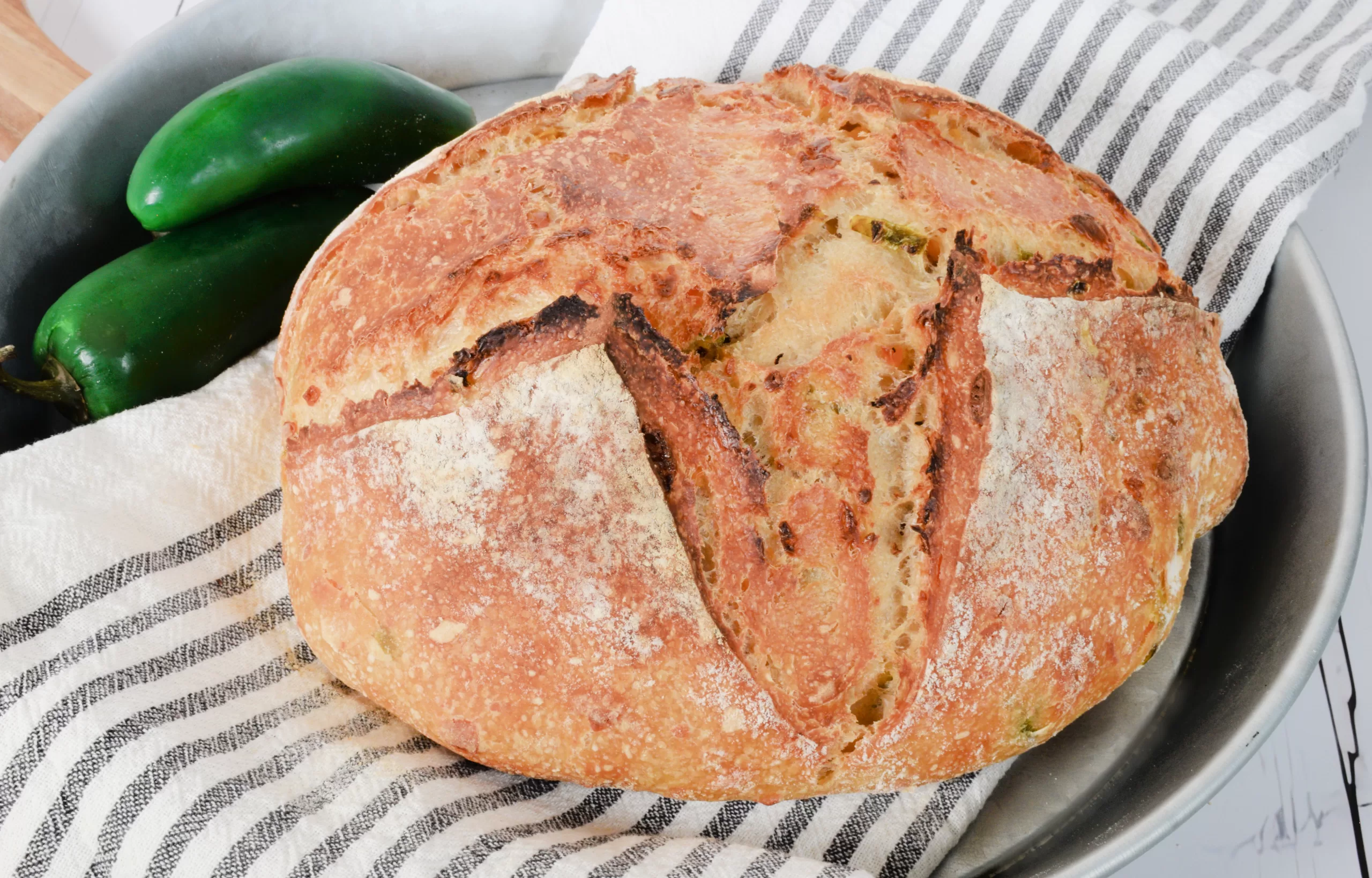 Sourdough Bread Recipe with Jalapeno and Cheddar