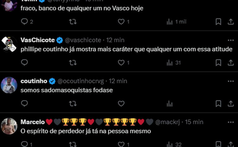 Cria e ídolo do Vasco, Philippe Coutinho, decide sobre volta após derrota: "Se surpreendeu"