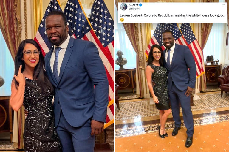 50 Cent says Lauren Boebert is ‘making the White House look good’ as they pose for photo at Capitol