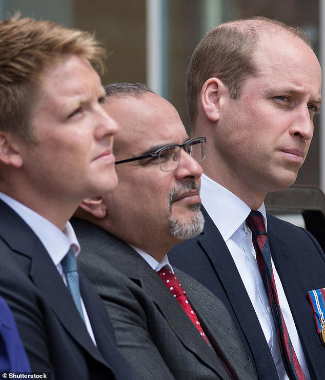 Hugh Grosvenor (pictured, left) and Prince William (pictured, right) are pictured during the official handover of the Defence and National Rehabilitation Centre in June 2018