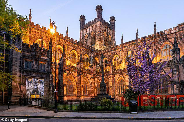 Hugh has links with Chester Cathedral (pictured). His father's memorial was held there, as was his oldest sister's wedding