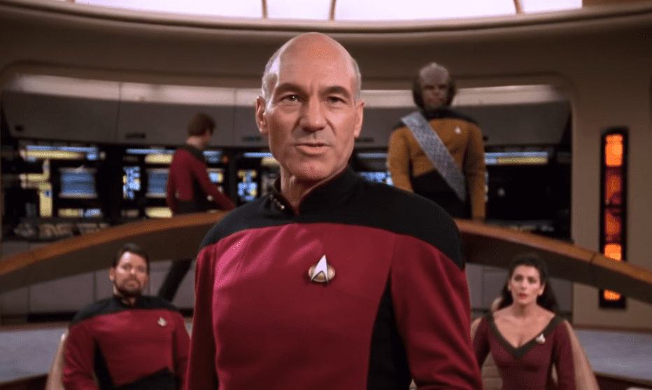 <p>When casting for <em>TNG </em>was first announced, some media described Patrick Stewart as an "unknown British Shakespearean actor". As a gag, Brent Spiner (Data) made up a sign, which he hung above the door to Stewart’s dressing room, reading, "Beware: Unknown British Shakespearean Actor".</p>