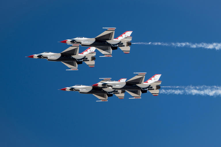 The U.S. Air Force Thunderbirds show an aerial display of precision and speed at the Columbus Air Show this weekend.