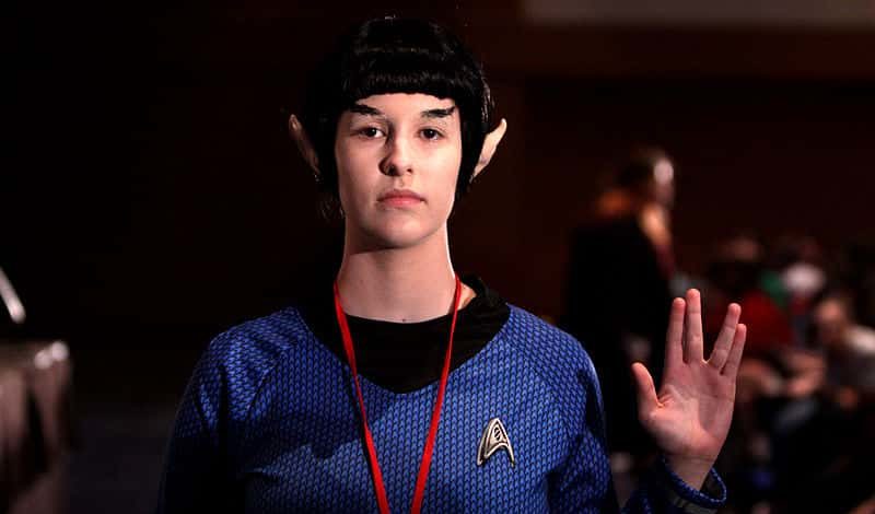 <p>The famous split-fingered Vulcan salute is borrowed from something Leonard Nimoy remembered seeing at an Orthodox Synagogue as a child. The gesture mimics the Hebrew letter "Shin," which represents the word "<em>Shaddai</em>," a name for God.</p>