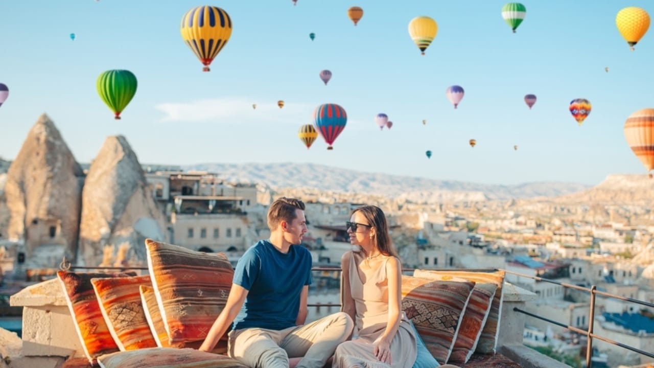 <p>Soar above the breathtaking natural beauty of Cappadocia’s otherworldly landscapes by fairy chimneys and hot air balloons. A guided hot air balloon ride is just what you both need for a romantic and adventurous experience. </p> <p>So, why settle for the ordinary when the extraordinary awaits? Pack your bags, grab your partner’s hand, and embark on an adventure that will leave you with stories to tell for years to come. Your next adventure begins now.</p>