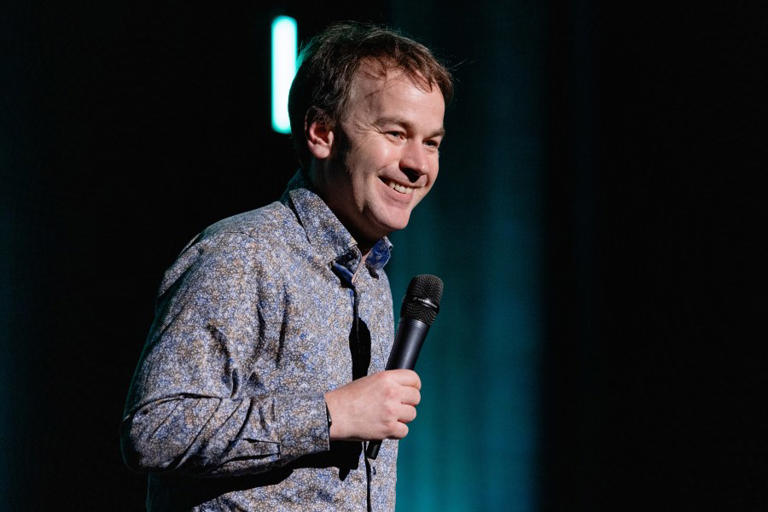 AUSTIN, TEXAS – APRIL 14: Comedian Mike Birbiglia performs on stage during Moontower Comedy Festival at The Paramount Theatre on April 14, 2024 in Austin, Texas. (Photo by Rick Kern/Getty Images)