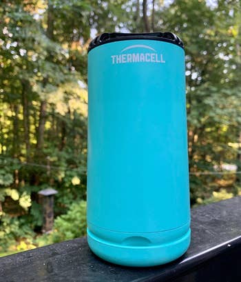 reviewer photo of the repellent in blue