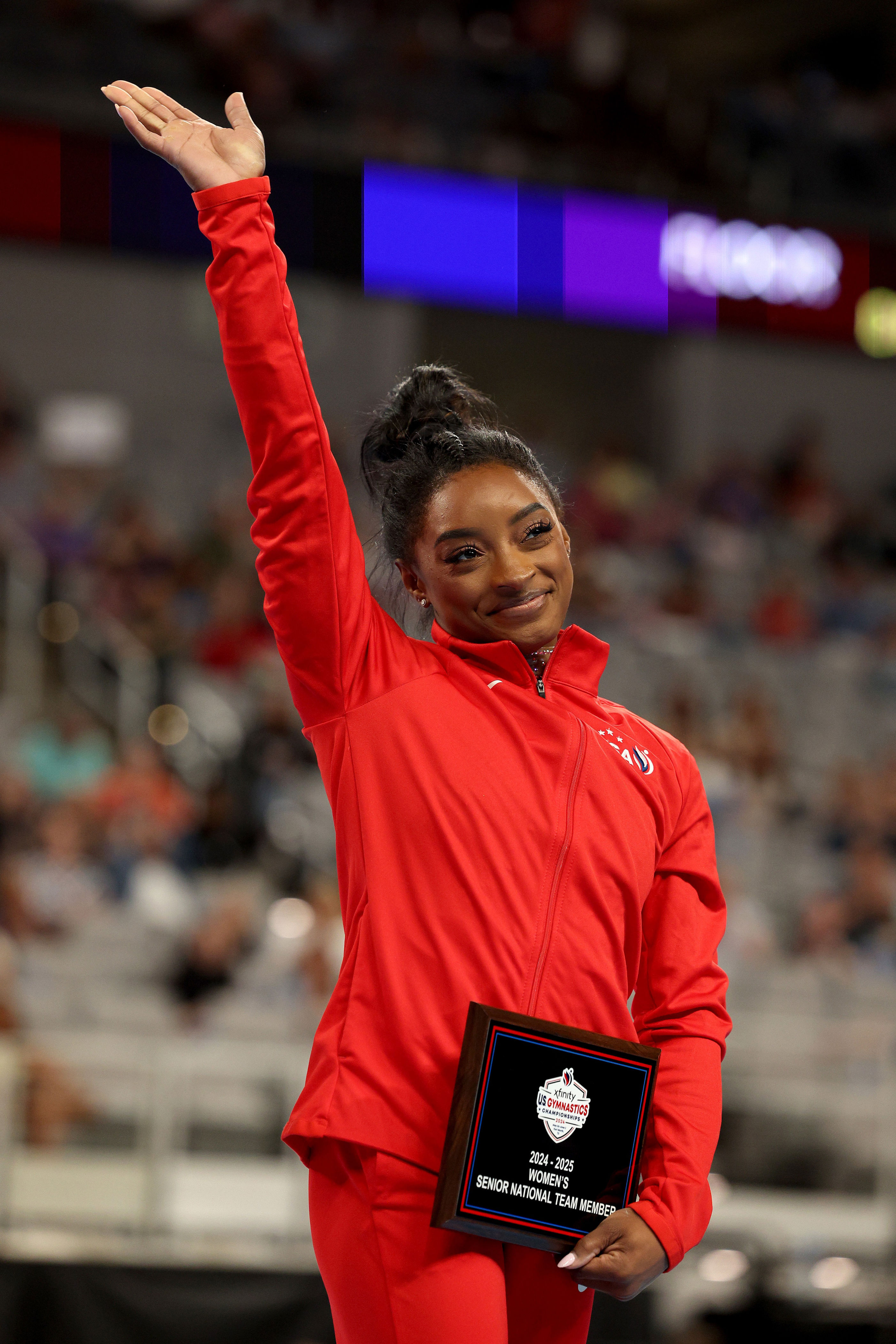 <p>Simone Biles is one of the most talented gymnasts our generation has seen. According to her own <strong><a href="https://simonebiles.com/about/">website</a></strong>, she's received 25 medals from the World Championship, <em>and</em> has four gold medals from Olympic competitions. </p><p>If that weren't enough, Simone won the Laureus World Sports Award three times for Sportswoman of the Year, alongside being on several other highly influential lists including the <em>Forbes</em> 30 Under 30 and <em>USA Today</em> 100 Women of the Century lists. </p><p>Just ahead of the 2024 Summer Olympics, she's gone on to score her ninth all-around title at U.S. gymnastics championship. <strong><a href="https://sports.yahoo.com/simone-biles-wins-record-9th-all-around-title-at-us-championships-ahead-of-2024-paris-olympics-013831807.html"><em>Yahoo Sports</em></a></strong> reports she's the first person win <em>all</em> of the titles so we're excited to see how she's going to perform towards the end of next month.</p>