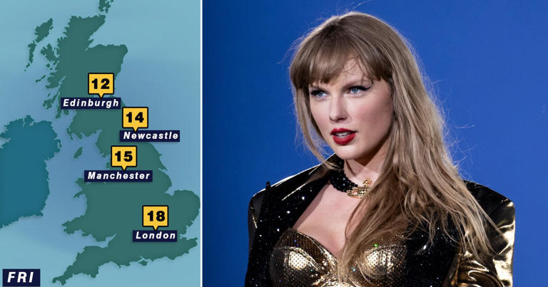 Wet weather for Taylor Swift’s first Eras tour concert (Picture: Metro.co.uk/Getty)