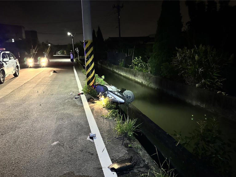 台中市神岡區大圳路7日深夜發生一起溺斃案件，張男不明原因掉落大排水溝內。(照片由警方提供）