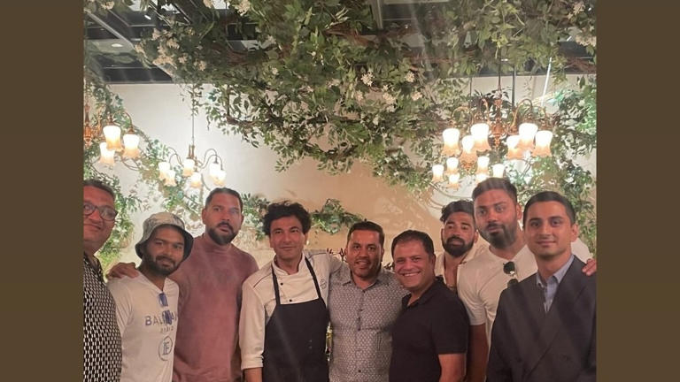 Rishabh Pant, Yuvraj Singh and others at chef Vikas Khanna's restaurant in New York