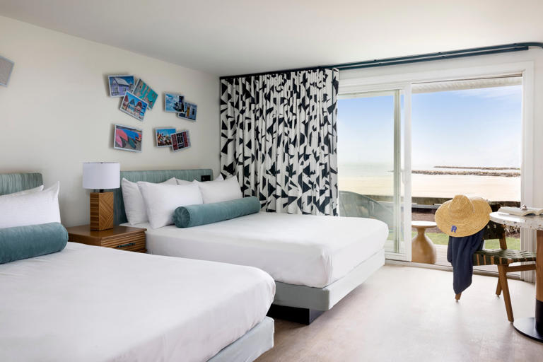 A guest room at Red Jacket Beach Resort on Cape Cod.