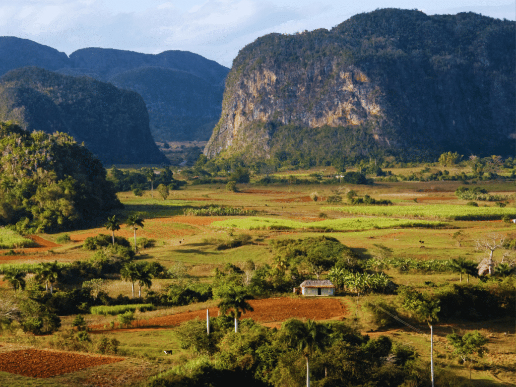 <p><a href="https://hometohavana.com/blog/vinales-cuba">Viñales</a> is stunning; its limestone “mountains” called mogotes soaring up from otherwise flat ground make this valley look almost otherwordly, leaving a lasting impression. Visiting just to bask in the beauty is more than enough of a reason. However, <a href="https://hometohavana.com/blog/things-to-do-in-vinales-cuba">Viñales also has so much to see and do</a>. Horseback ride through the valleys, visit tobacco plantations, learn about the art of making cigars, and explore caves with underground lakes and rivers.</p>