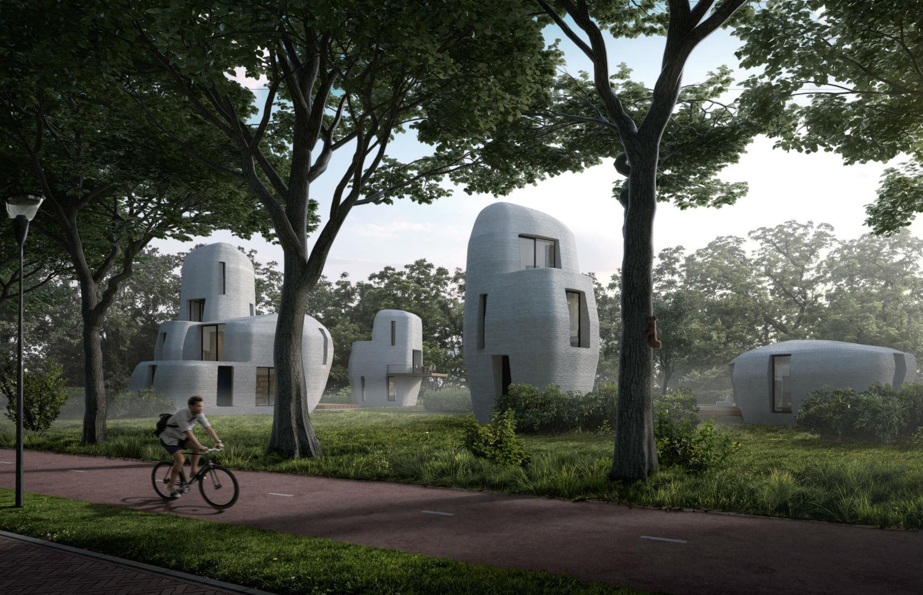 <p>The Netherlands is home to Project Milestone, one of the world’s first 3D-printed housing communities. Undertaken in collaboration with Eindhoven University of Technology, the scheme will offer a mixture of single-story and multi-story homes. The whimsical structures showcase one of the most exciting aspects of 3D printing: the ability to build in almost any shape.</p>