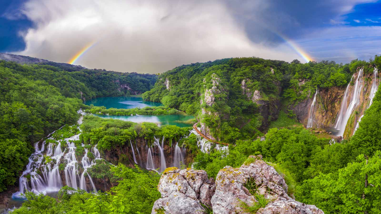 <p><span>The 16 lakes of Plitvice Waterfalls in Plitvice Lakes National Park, Croatia, are a sight to behold. What makes these waterfalls unique are the vibrant hues of blue and green—ranging from aquamarine to emerald and turquoise—visible as the water gracefully slides over limestone and chalk rocks.</span></p><p><span>The park is a popular destination, drawing in over one million visitors annually. Its picturesque setting, surrounded by a lush green landscape, makes it a perfect spot for social media photos.</span></p>