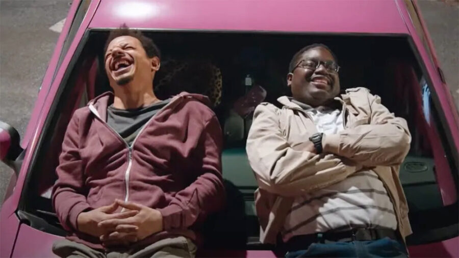 <p>Bad Trip stars Eric Andre in the leading role, alongside Lil Rel Howery, Tiffany Haddish, and Michaela Conlin. Outside of these core performers, the rest of the “cast” mostly consists of real strangers from across the United States caught on hidden cameras. Through the narrative device of a traditional road trip comedy, Andre, Howery, and Haddish prank people with elaborate set-pieces including massive car accidents, bar fights, and one particularly NSFW stunt which nearly got the cast stabbed by an impassioned passer-by.</p>