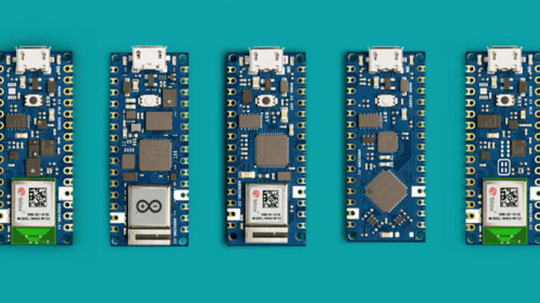 five boards of the Arduino Nano family