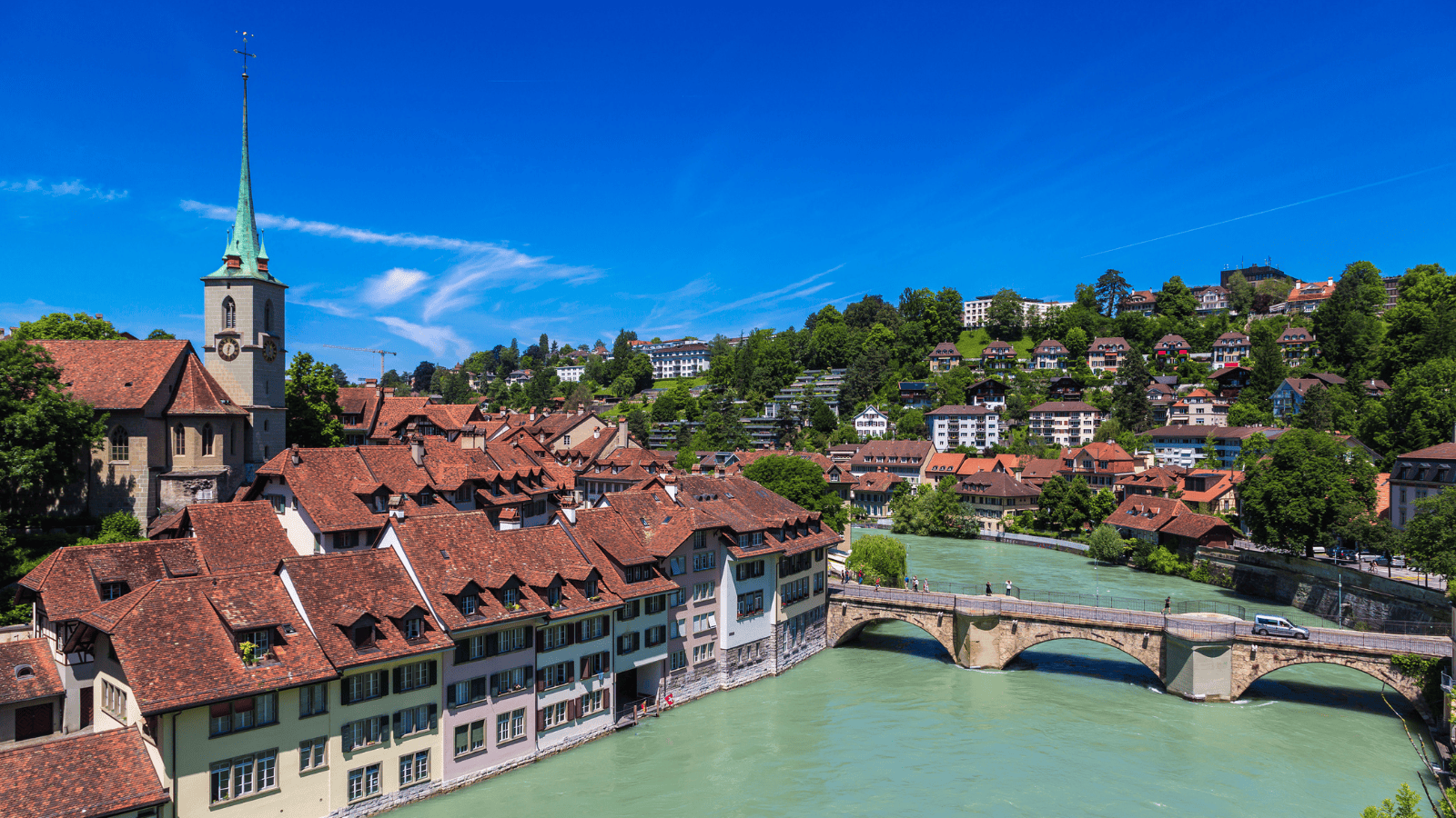 <p>Don’t let the cobblestone streets stop you from visiting the Swiss town of Bern. This charming riverside locale has a rich cultural heritage dating back to the 12th century.</p><p>The Old Town, a <a href="https://whatthefab.com/bucket-list-unesco-world-heritage-sites.html" rel="follow">UNESCO World Heritage Site</a>, has many inclusive accommodations. Its streets are wide with minimal hills, and the cobblestones are relatively smooth.</p>