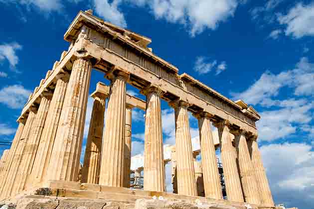 <p>The Parthenon is a former temple dedicated to the goddess Athena on top of the Acropolis in Athens, Greece.</p>