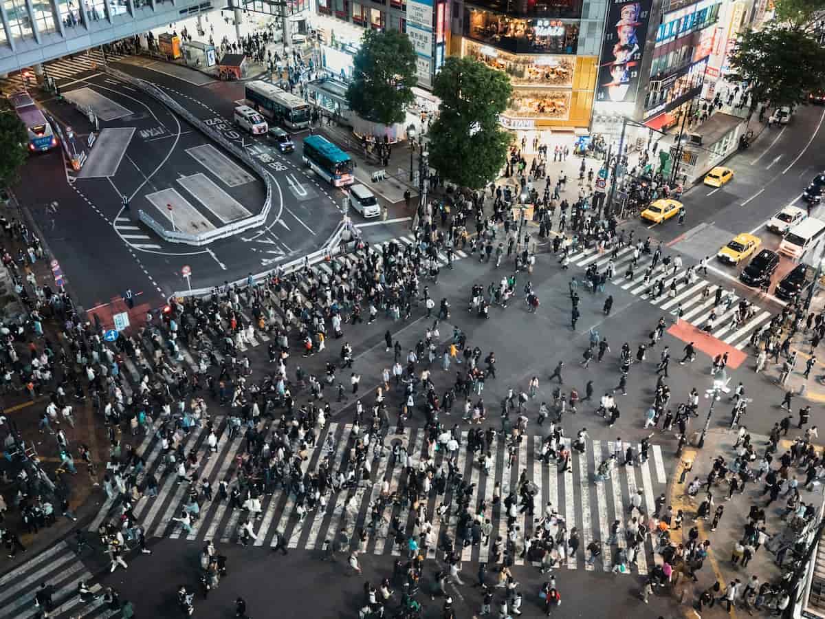 <p>Shibuya Crossing puts Times Square to shame. It's the most crowded intersection in the world. During rush hour, 2,500 pedestrians cross the crosswalks...with every light change!</p>